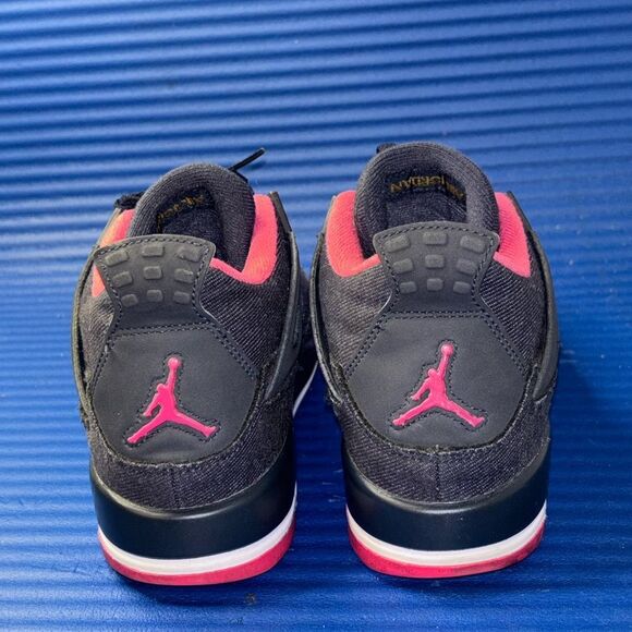 Size 8.5Y- GS Nike Air Jordan 4 Retro 487724-408 Denim Obsidian Pink W- 10 - Picture 7 of 8